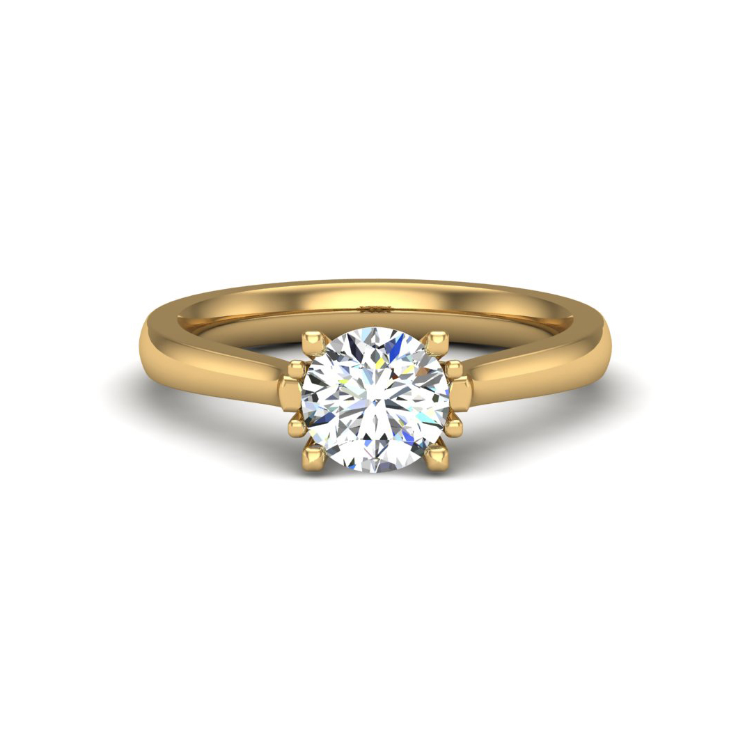 Daisy Solitaire engagement ring with a flower bed